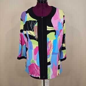 Women's Picadilly Fashions Multicolor Full Zip Dress Jacket Blazer | Size XL